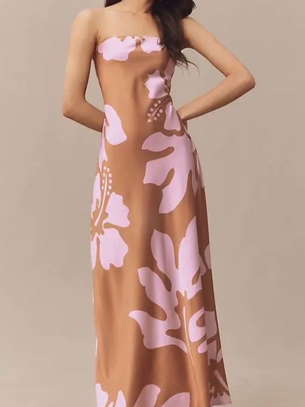 Hutch Strapless Column Satin Maxi Dress - Anthropologie